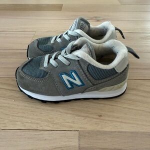 New Balance 574 Kids Gray and Blue Sneakers